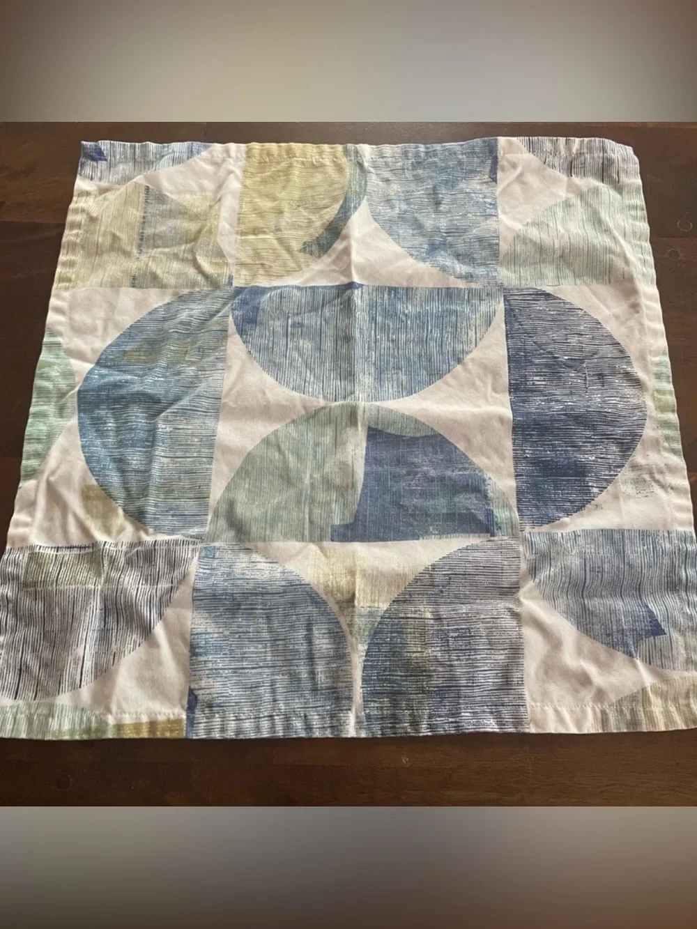 Geometric Semi-Circle Print Napkin/Towel - Blue & Green